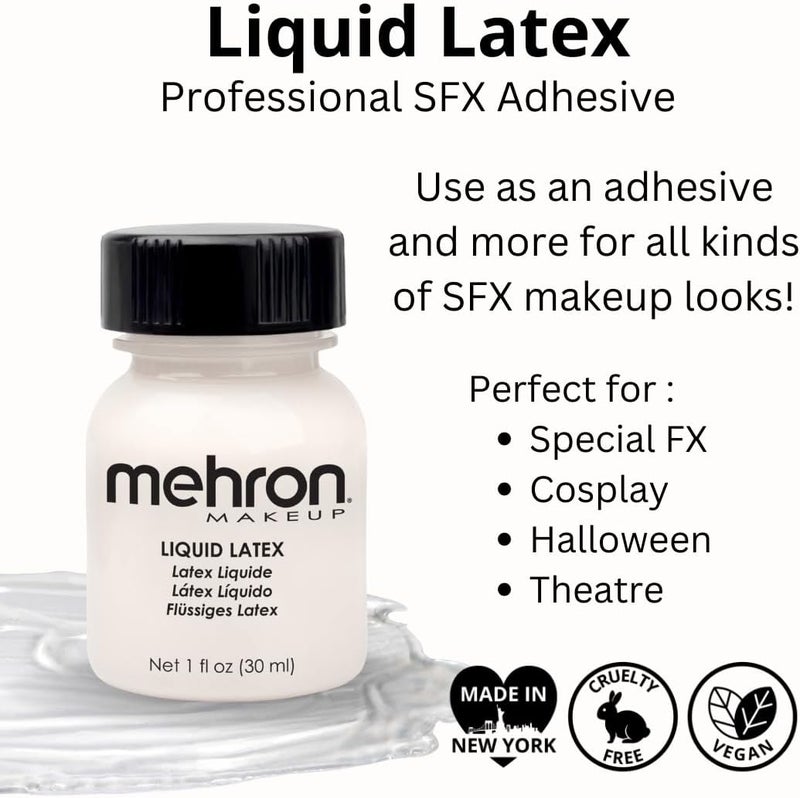 Mehron Liquid Latex 1 oz - Clear - Image 2