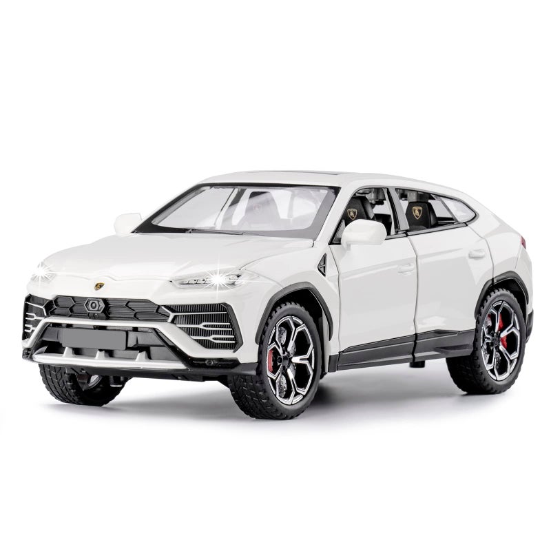 SASBSC Toy Cars for Boys Car Toys for 3 4 5 6 7 8 Year Old Boy Metal Cars for Kids Diecast Model Cars with Light and Sound Birthday Gifts White 124 - Image 3