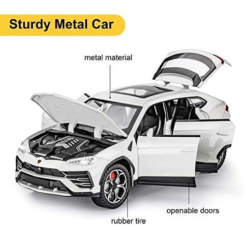 SASBSC Toy Cars for Boys Car Toys for 3 4 5 6 7 8 Year Old Boy Metal Cars for Kids Diecast Model Cars with Light and Sound Birthday Gifts White 124 - Image 5