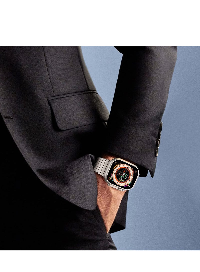 Compatible with Apple Watch Ultra 2 Band 49mm 45mm 44mm 42mm 41mm 40mm 38mm,Men and Women Stainless Steel Metal Band for iWatch Series SE/8/7/6/5/4/3/2/1 - Image 4