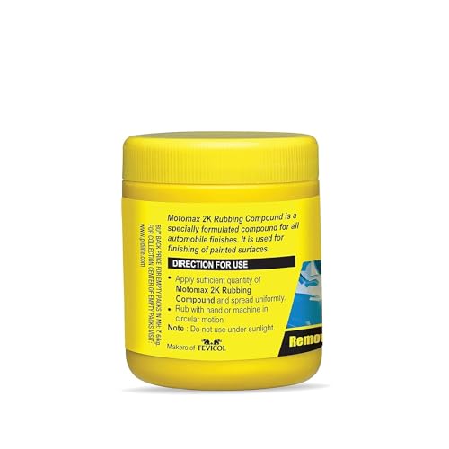MOTOMAX 2K Rubbing Compound 200G,Pack Of 2|Removes Minor Scratches,Swirl Marks,Paint Defect And Oxidization From Metal Surfaces On Cars,Bike,Yellow - Image 5