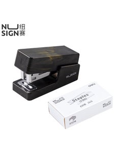 Deli Deli Nusign NS083C Mini Office Stapler, 12-Sheet Capacity, Steel Mechanism with ABS Shell & Anti-Slip Base, 40-Staple Load, Black  - Image 1