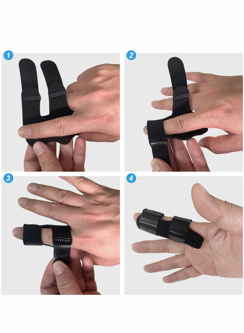 4 Pcs Trigger Finger Splints, Adjustable Trigger Finger Splint Brace, Finger Knuckle Immobilization, Protector, Straightening, Arthritis Relief, Pain Relief - Image 5