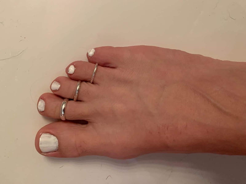 Longita Silver Toe Rings for Women Silver Toe Ring Non Tarnish Waterproof Adjustable Womens Toe Rings Big Toe Jewelry Simple 3pcs - Image 3