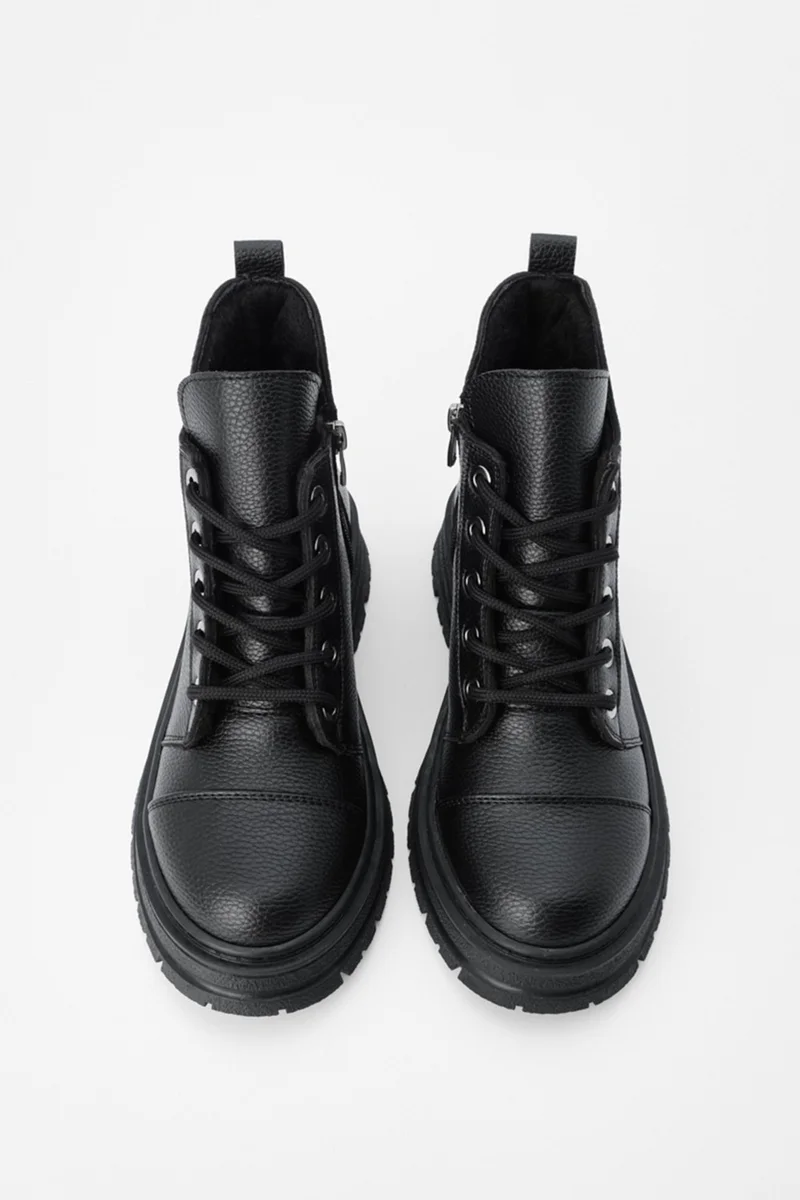 مارجين Margin Women's Lace-Up Thick Sole Boots Konifa