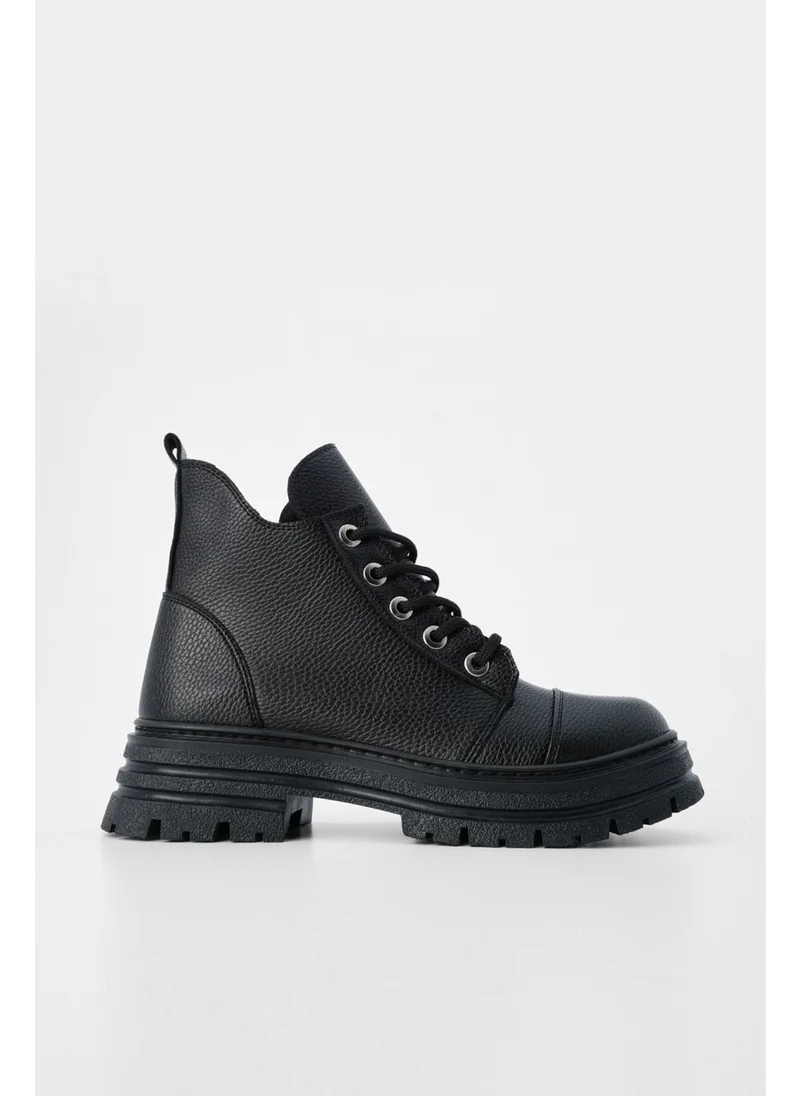 MARJIN Margin Women's Lace-Up Thick Sole Boots Konifa