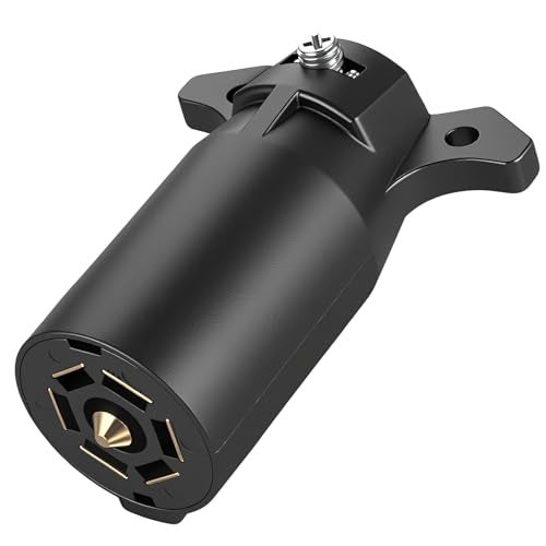 CXTM Trailer Plug, 7 Way Trailer Plug 7 Pin Trailer Plug 7 pin Trailer Wiring Harness Connector - for rv Camper, Track - 7 Blade Trailer Connector - Image 1