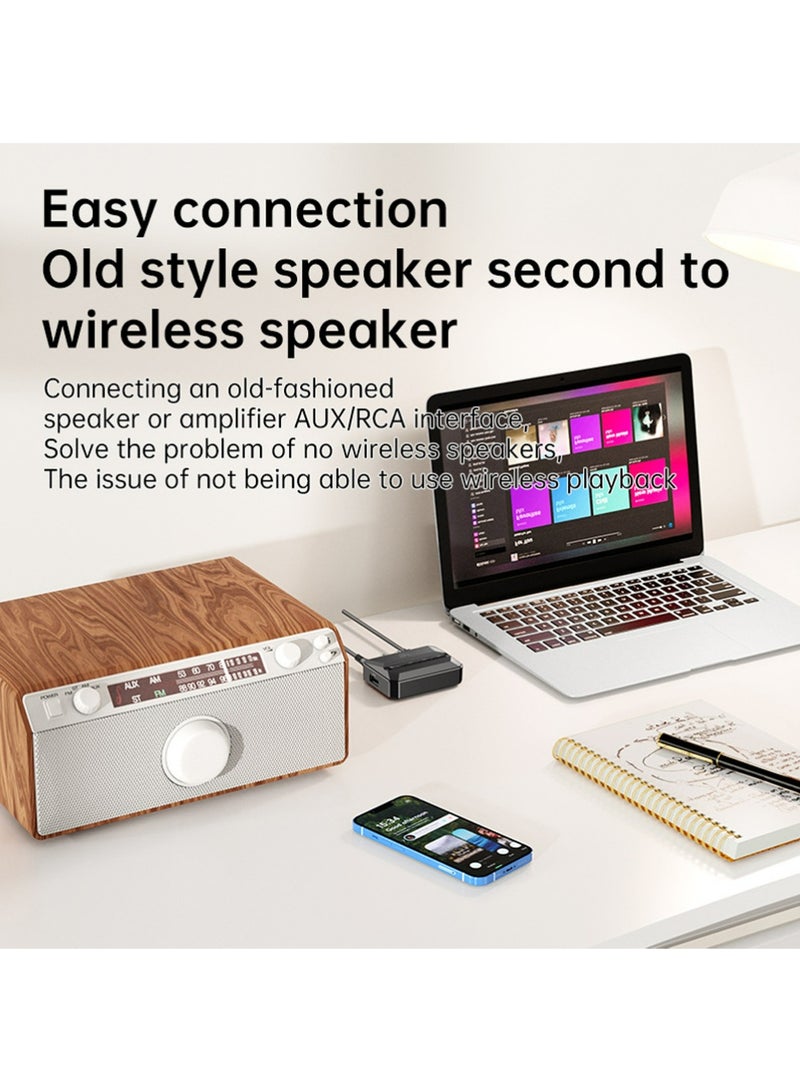 بولوز جهاز استقبال بلوتوث للستيريو المنزلي ، محول بلوتوث إلى RCA مع NFC-تمكين ، محول صوتي 3.5 ملم دعم محرك أقراص فلاش USB / بطاقة TF ، جهاز استقبال صوتي لاسلكي لنظام ستيريو الموسيقى هاي فاي - Image 4