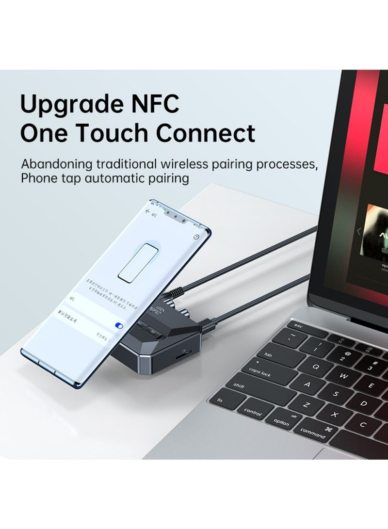 بولوز جهاز استقبال بلوتوث للستيريو المنزلي ، محول بلوتوث إلى RCA مع NFC-تمكين ، محول صوتي 3.5 ملم دعم محرك أقراص فلاش USB / بطاقة TF ، جهاز استقبال صوتي لاسلكي لنظام ستيريو الموسيقى هاي فاي - Image 3