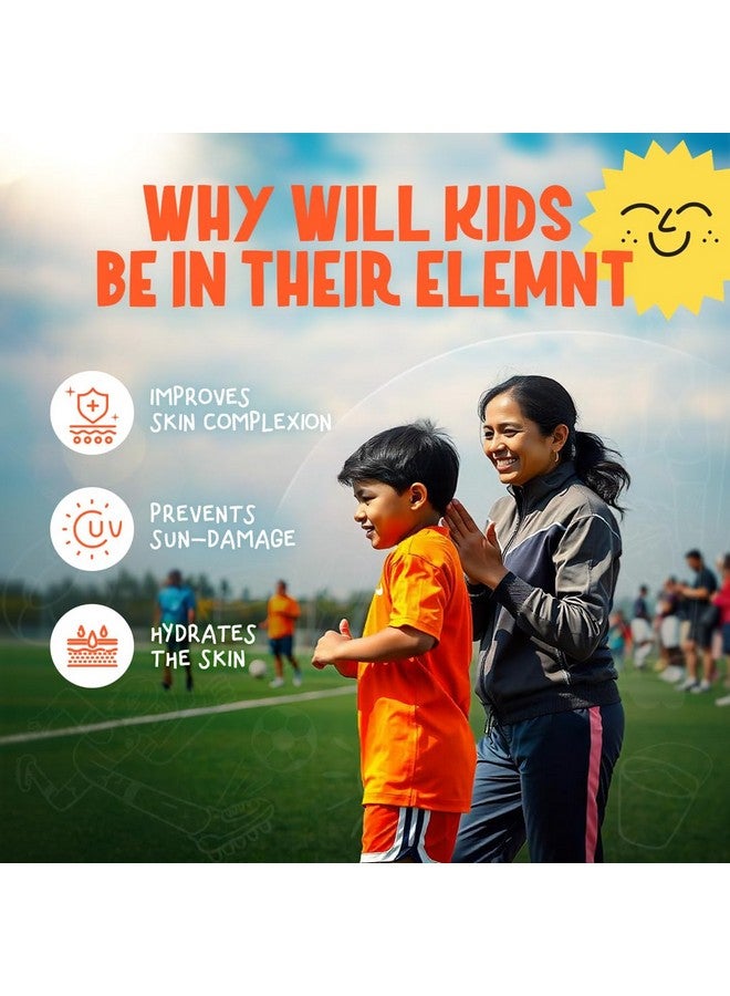 elemnt Kids Sports Mineral Sunscreen For 4-13 Year Olds | Spf 50, Pa+++ For Sun Damage Protection | Water Resistant Upto 60 Minutes | Contains Niacinamide, Olive Oil & Aloe Vera | 50Gm - Image 2