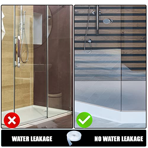 Tinsky Framed Shower Door Bottom Seal Strip Replacement Shower Bottom Waterproof Door Rubber Sweep Trim Clear Seal for Home Bathroom Glass Shower Door, 108 Inch - Image 3