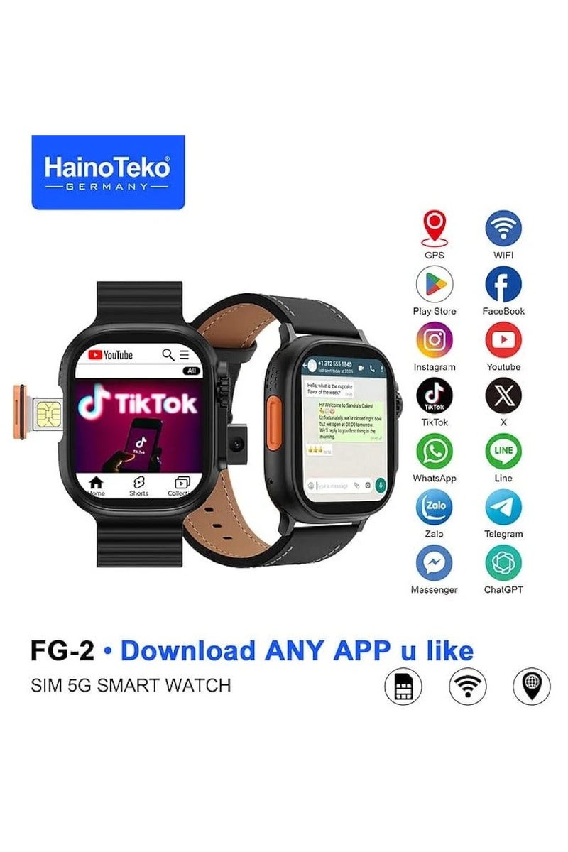 HAINO TEKO FG-2 5G Android Smartwatch with GPS Navigation, High-Resolution Touchscreen, and Full App Download Support for Social Media, Communication, and Entertainment - Image 2