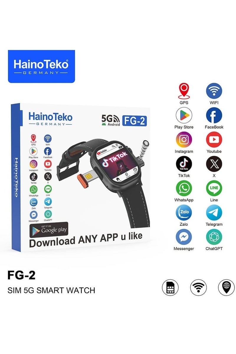 HAINO TEKO FG-2 5G Android Smartwatch with GPS Navigation, High-Resolution Touchscreen, and Full App Download Support for Social Media, Communication, and Entertainment - Image 3