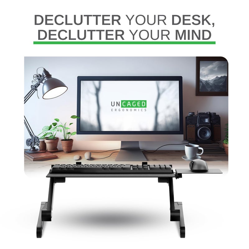 Uncaged Ergonomics WorkEZ Adjustable Computer Keyboard Stand for Desk, Keyboard & Mouse Riser, Ergonomic Portable Stand for Desktop, Computer Keypad Riser for Desk - Image 5