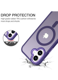 Eligo iPhone 16 Plus MagSafe Case Magnetic Back Cover,【Full Shockproof Protection】Translucent Matte Back, Slim Phone Cover with Strong Magnet for Apple 16 Plus (2024)(Purple)  - Image 2