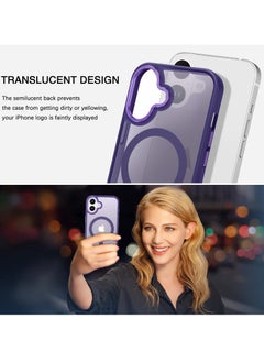 Eligo iPhone 16 Plus MagSafe Case Magnetic Back Cover,【Full Shockproof Protection】Translucent Matte Back, Slim Phone Cover with Strong Magnet for Apple 16 Plus (2024)(Purple)  - Image 3