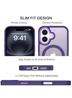 Eligo iPhone 16 Plus MagSafe Case Magnetic Back Cover,【Full Shockproof Protection】Translucent Matte Back, Slim Phone Cover with Strong Magnet for Apple 16 Plus (2024)(Purple)  - Image 5