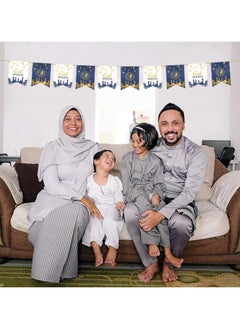 VUCATIN ديكورات لافتات رمضان للمنزل، لافتة عيد مبارك، لافتة رمضان كريم، ديكورات حفلات، لافتة ترحيب لعيد مبارك، لوازم حفلات باب المنزل (أزرق)  - Image 4
