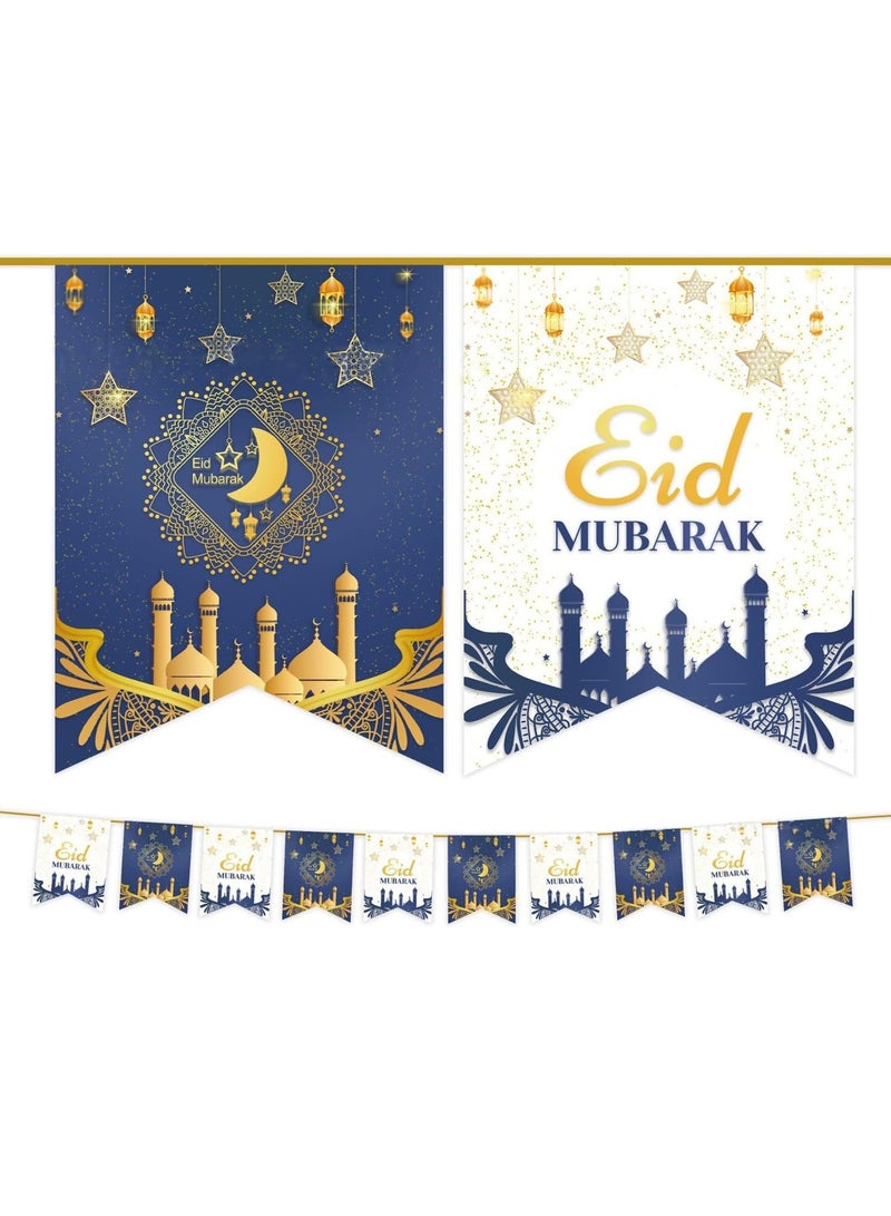 VUCATIN ديكورات لافتات رمضان للمنزل، لافتة عيد مبارك، لافتة رمضان كريم، ديكورات حفلات، لافتة ترحيب لعيد مبارك، لوازم حفلات باب المنزل (أزرق)  - Image 5