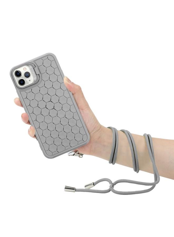 Zaboon Case For iPhone 11 Pro Honeycomb Radiating Holder TPU Phone Case with Lanyard - Image 5