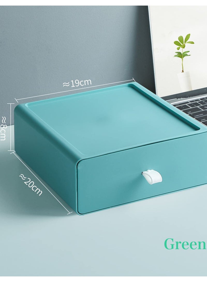 Excefore منظم مكتب، نوع درج، قابل للتكديس، اصنعه بنفسك بأربعة ألوان بحرية، تصميم اصنعه بنفسك بأربعة ألوان - حل تخزين فعال (أخضر) - Image 2