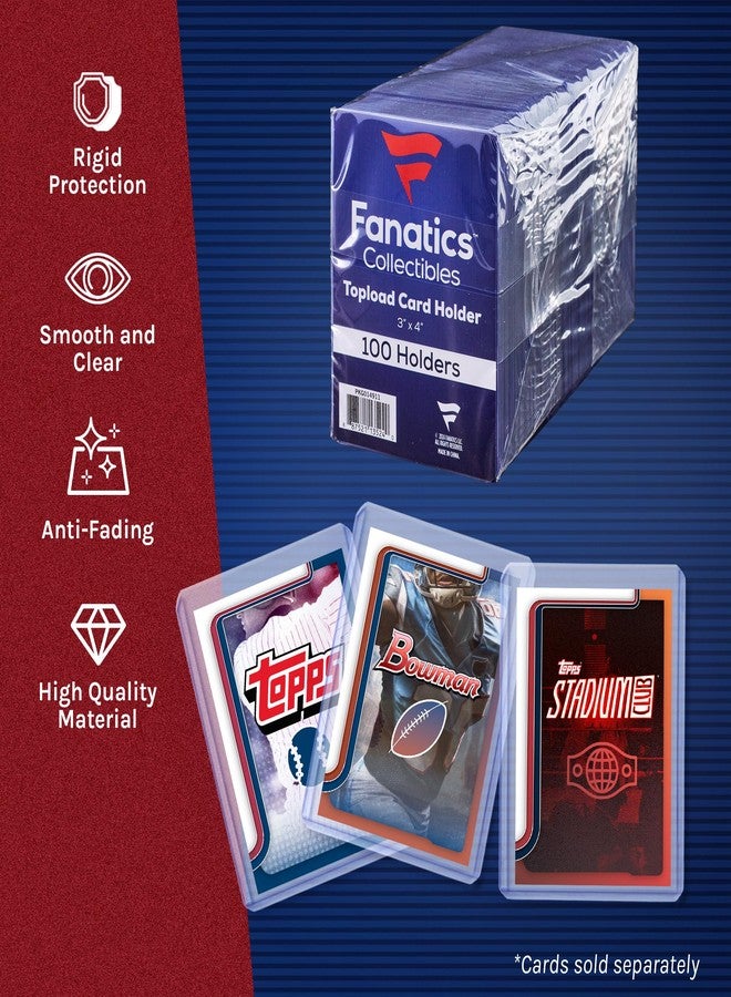 Fanatics Collectibles 35pt 3x4 Top Loaders, 100 Count - Standard Size Clear Rigid Card Holders for Trading Card Protection - Image 3