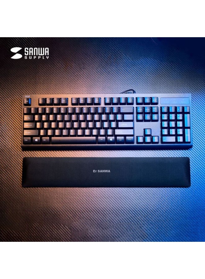 Sanwa Keyboard Wrist Rest Mechanical Keyboard Palm Support Patented Cooling Fabric Soft Gel Wear-resistant Non-slip Office Gaming Gtok15bk Leather Pad - Image 1
