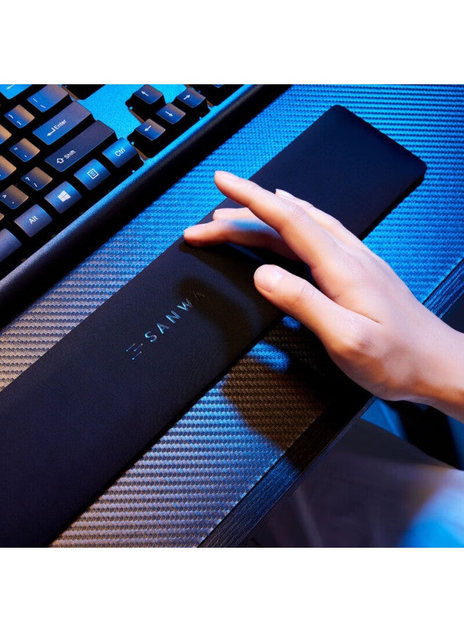 Sanwa Keyboard Wrist Rest Mechanical Keyboard Palm Support Patented Cooling Fabric Soft Gel Wear-resistant Non-slip Office Gaming Gtok15bk Leather Pad - Image 4