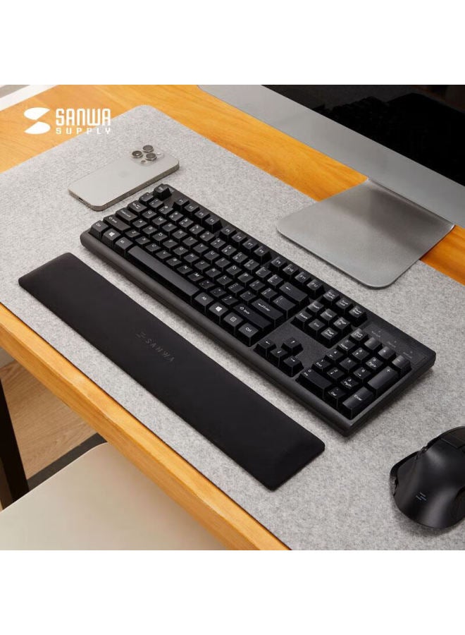 Sanwa Keyboard Wrist Rest Mechanical Keyboard Palm Support Patented Cooling Fabric Soft Gel Wear-resistant Non-slip Office Gaming Gtok15bk Leather Pad - Image 3