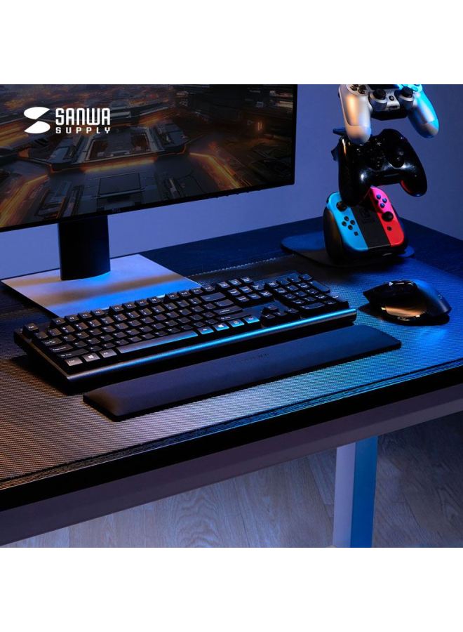 Sanwa Keyboard Wrist Rest Mechanical Keyboard Palm Support Patented Cooling Fabric Soft Gel Wear-resistant Non-slip Office Gaming Gtok15bk Leather Pad - Image 2