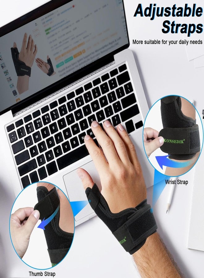KONSEDIK Trigger Finger Thumb Splint,Adjustable Thumb Spica Support Stabilizer Brace for Pain,Sprains, Arthritis,Tendonitis,De Quervains Tenosynovitis,CMC Joint (Medium) - Image 2
