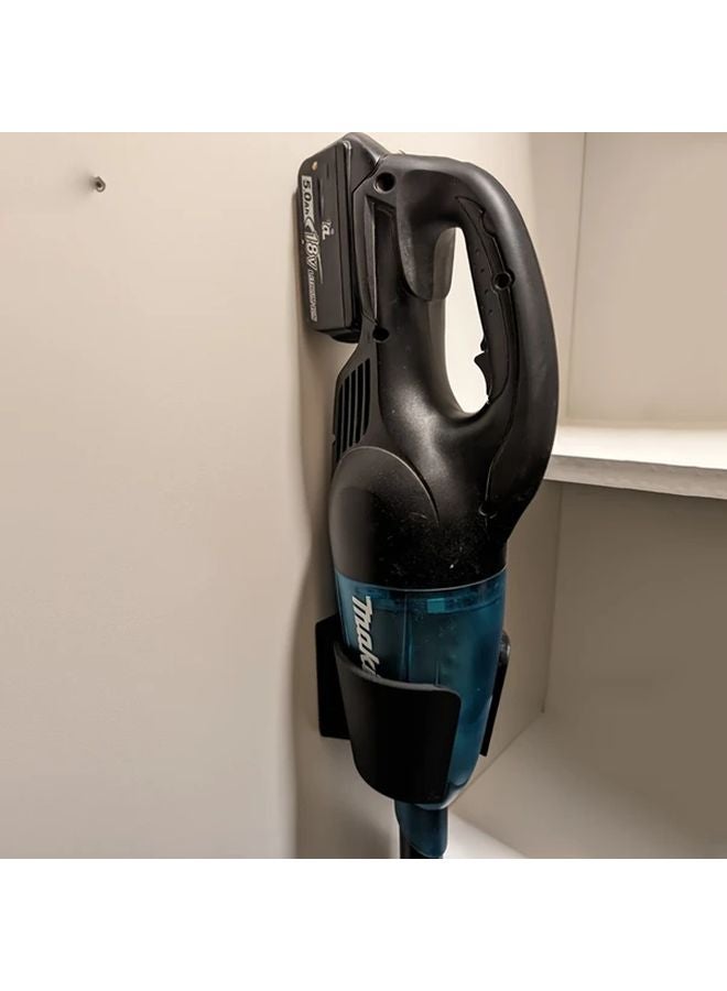 Black Vacuum Cleaner Wall Mount Stand Space Saving Storage Solution - Image 3