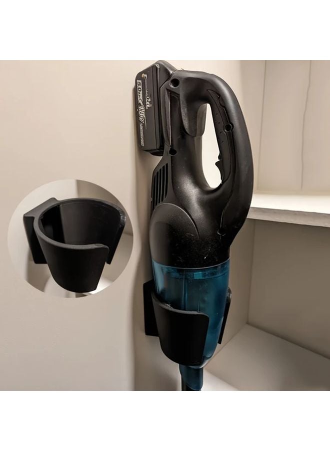 Black Vacuum Cleaner Wall Mount Stand Space Saving Storage Solution - Image 2