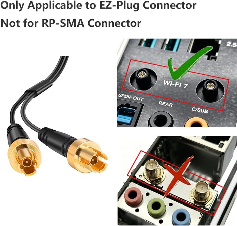هوائي قاعدة مغناطيسي للوحة الأم للألعاب WiFi 7 مع موصل EZ-Plug (ليس RP-SMA) لسلسلة ASUS ROG Stix وASUS TUF/ROG Crosshair/Prime/ProArt للوحات الأم للألعاب WiFi 7، من Slinkdsco تصميم عصري لكل اختيار - Image 2