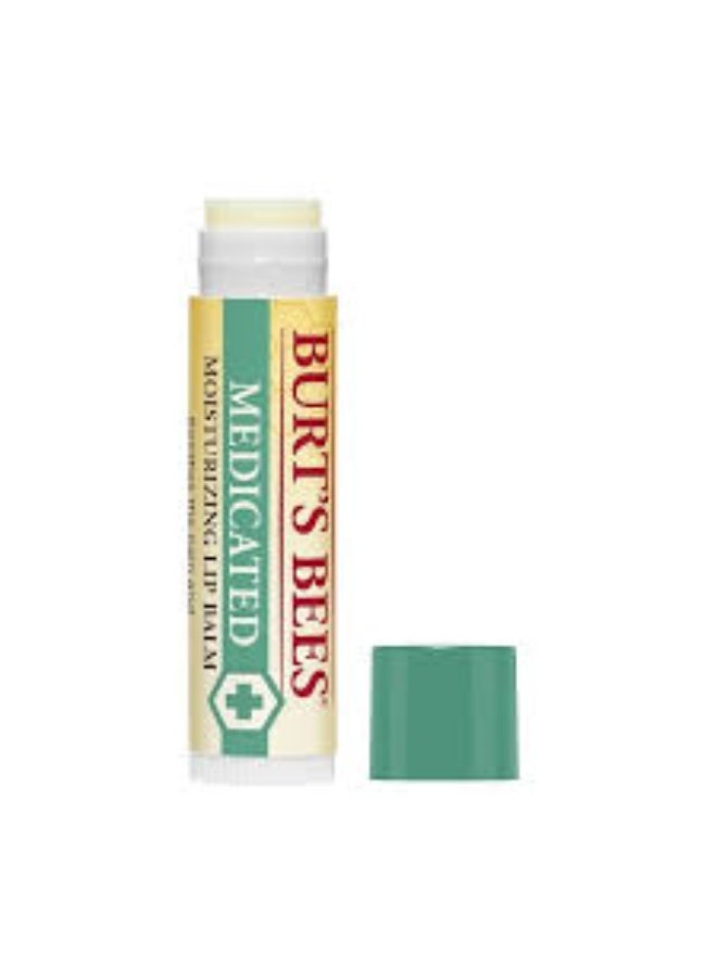 Burt's Bees 100% Natural Medicated Moisturizing Lip Balm with Menthol & Eucalyptus, pack of 2 | 2.25g - Image 2