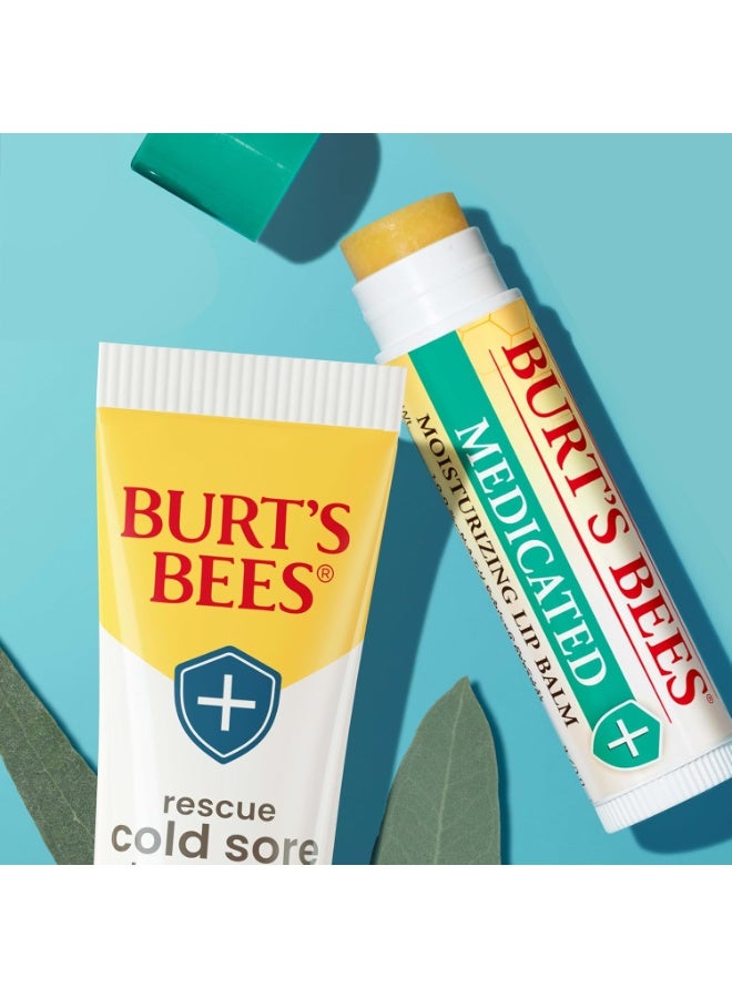 Burt's Bees 100% Natural Medicated Moisturizing Lip Balm with Menthol & Eucalyptus, pack of 2 | 2.25g - Image 4