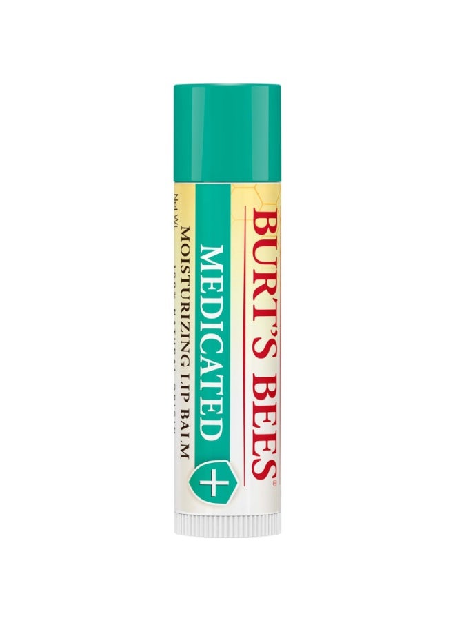 Burt's Bees 100% Natural Medicated Moisturizing Lip Balm with Menthol & Eucalyptus, pack of 2 | 2.25g - Image 3