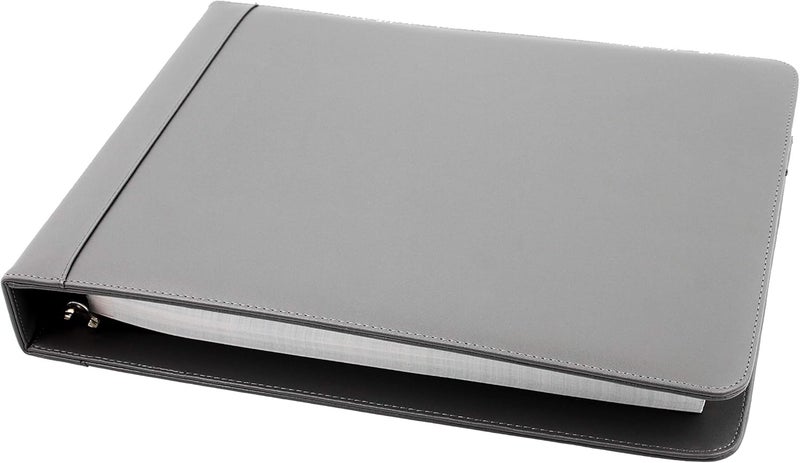 2Fold Business Check Binder 7 Ring for 3-Up Business Size Checks with Extra Business Card Case - PU Leather Deluxe 7 Ring Checkbook Binder Portfolio with 600 Check Capacity and Storage - Image 3