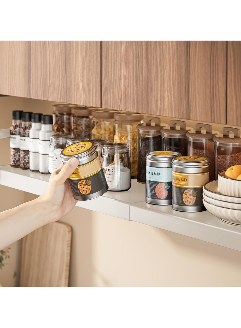 شو وو سلة تخزين معلقة أسفل الرف، قطعة واحدة، رفوف تخزين إضافية قابلة للتعديل أسفل الخزانة، منظم سلال منزلقة شديدة التحمل لخزانة المؤن وخزانة المطبخ والمكتب، أبيض - Image 4