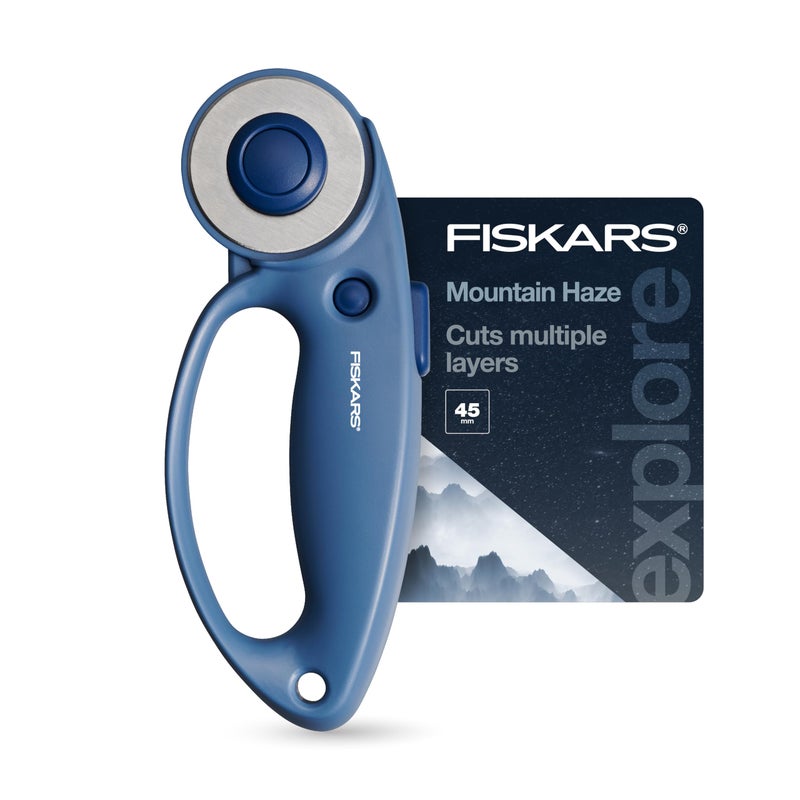 Fiskars Loop Rotary Cutter, Explore Collection Mountain Haze, Precision-Ground Steel Blade for Fabric, Felt and Vinyl, 45mm - Image 5