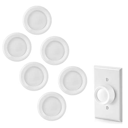 ANABIUP 6 PCS RK-WH Rotary Dimmer Knob Replacement for Rotary Dimmer Switch,Fan Control,White（No Back Panel） - Image 1