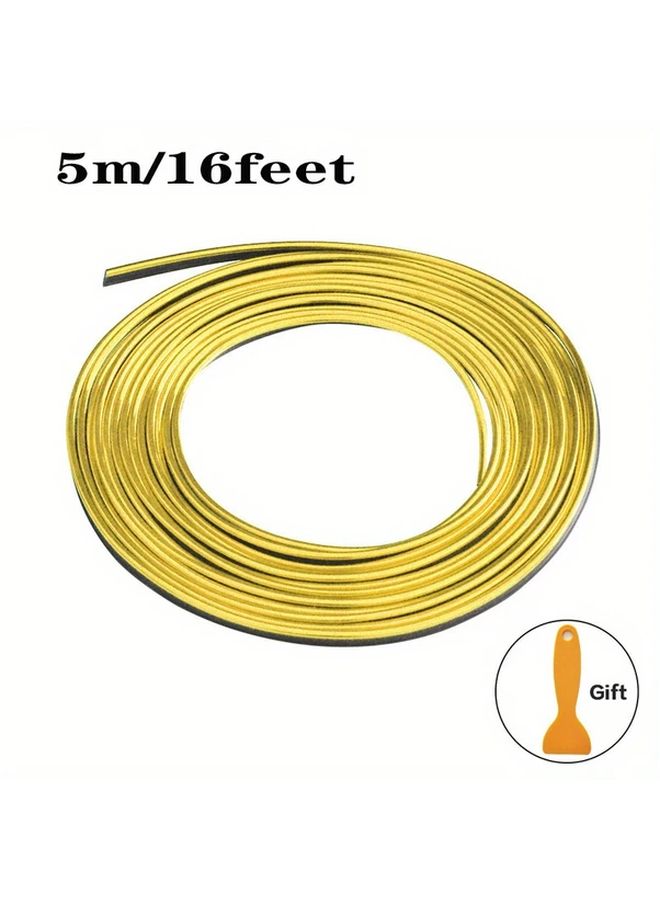 Universal Flexible Car Interior Trim Molding Strip Silvery Color 196.85 Inch - Image 5