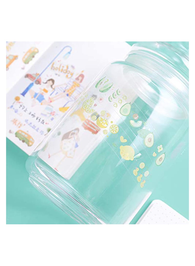 Washi Tape Set Creative DIY Scrapbooking Decoration Gift Wrapping and Craft Sticky Adhesive Paper Masking Tape Waterproof Plastic Tape Gift for Scrapbook Journal Planner Arts Crafts (10 Rolls) - Image 4