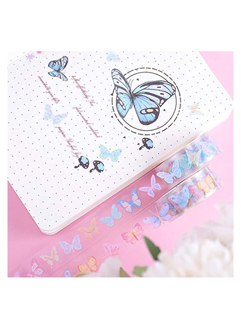 Washi Tape Set Creative DIY Scrapbooking Decoration Gift Wrapping and Craft Sticky Adhesive Paper Masking Tape Waterproof Plastic Tape Gift for Scrapbook Journal Planner Arts Crafts (10 Rolls) - Image 5