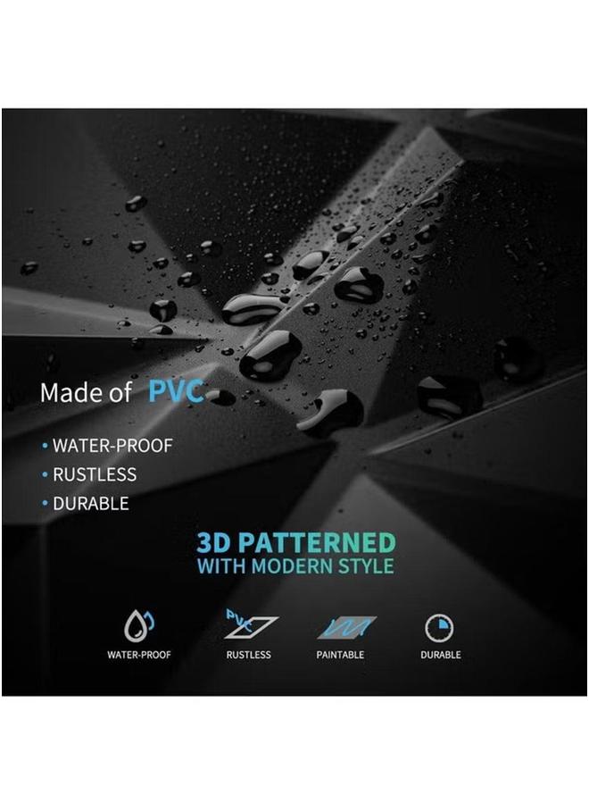 HOMESTAR 12 Pcs 3D Wall Panel Texture PVC Wallpaper Diamond Design Decorative Cover For Living Room Lobby Bedroom Office Each 30x30cm  - Image 2