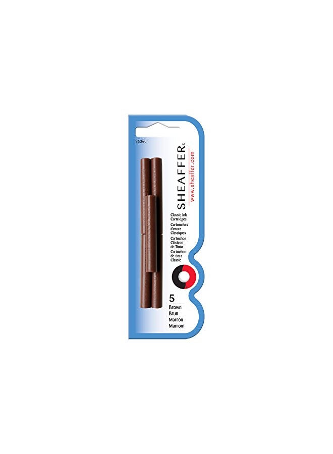 SHEAFFER Sheaffer Skrip Fountain Pen Classic Ink Cartridge - Brown (five per card) - Image 1