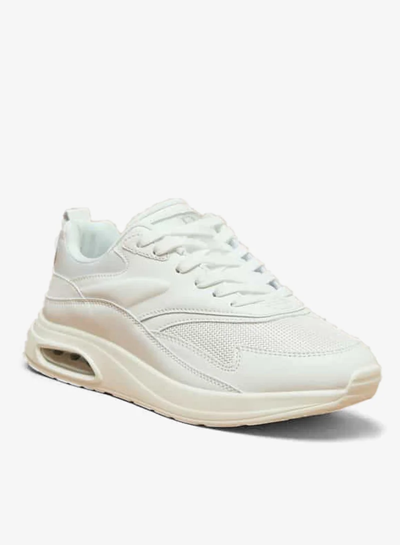 Flora Bella By Shoexpress Women Mesh Textured Lace-Up Low Ankle Sneakers with Pull Tabs