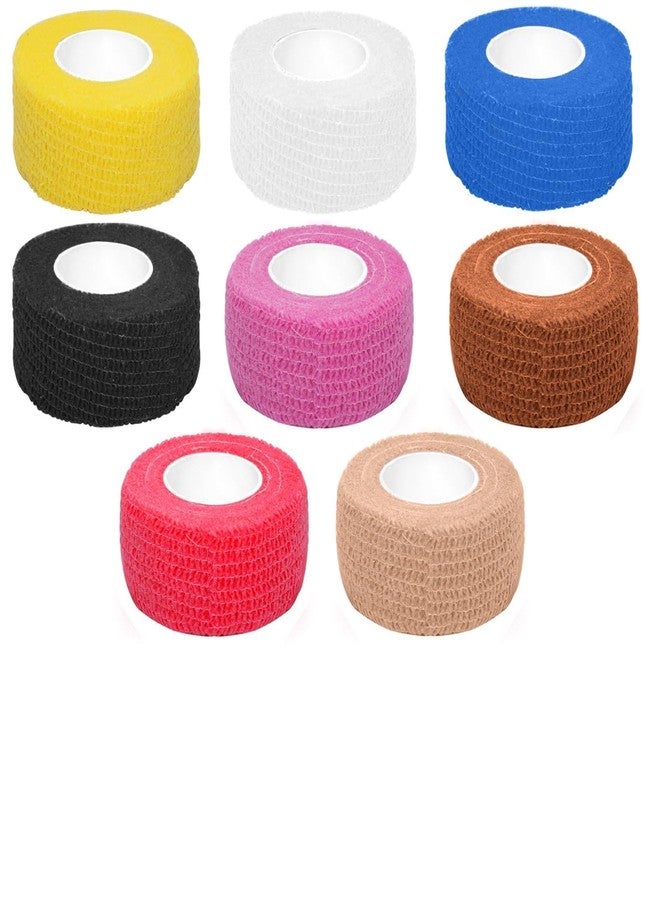 Rimoev 8 Colors Self Adhesive Bandage Wrap (1 Inch x 4.9 Yards Each – Individually Wrapped Sterile Sticky Gauze Wrap Roll for Blister Prevention, Sport Injury – Breathable Latex-Free Tape (8 Rolls - Image 1
