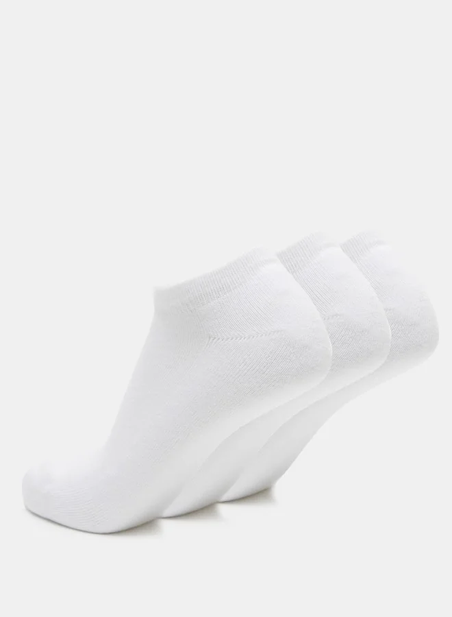 Dash WHITE Women's Solid Ankle Length Sports Socks - Set of 3 for Women | Best Price UAE