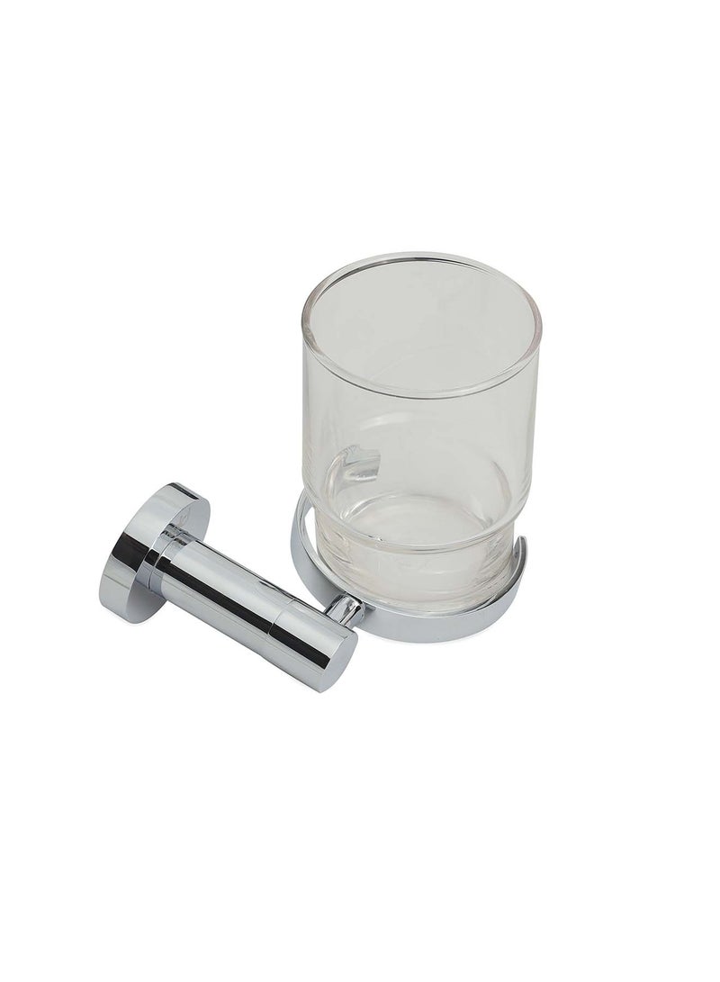 Bold Symphony Tumbler Holder – Elegant Chrome-Plated Brass with Durable Glass Cup, Rust-Resistant, Ideal for Daily Bathroom Use - Image 3